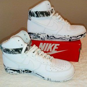 Nike Air Force 1 High Dip Dye Black White Used SZ 12